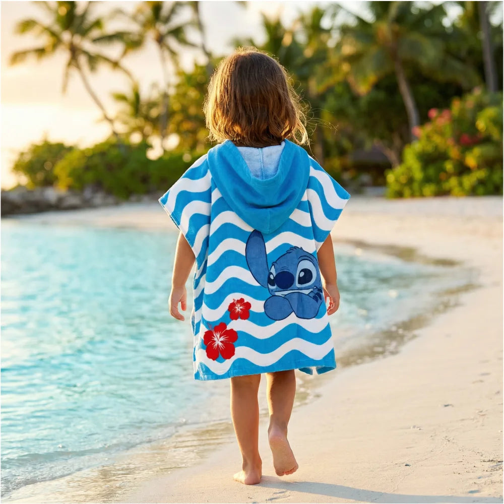 Disney Lilo Stitch Kinder Mädchen Mikrofaser Poncho Badetuch 55x110 cm - WS-Trend.de