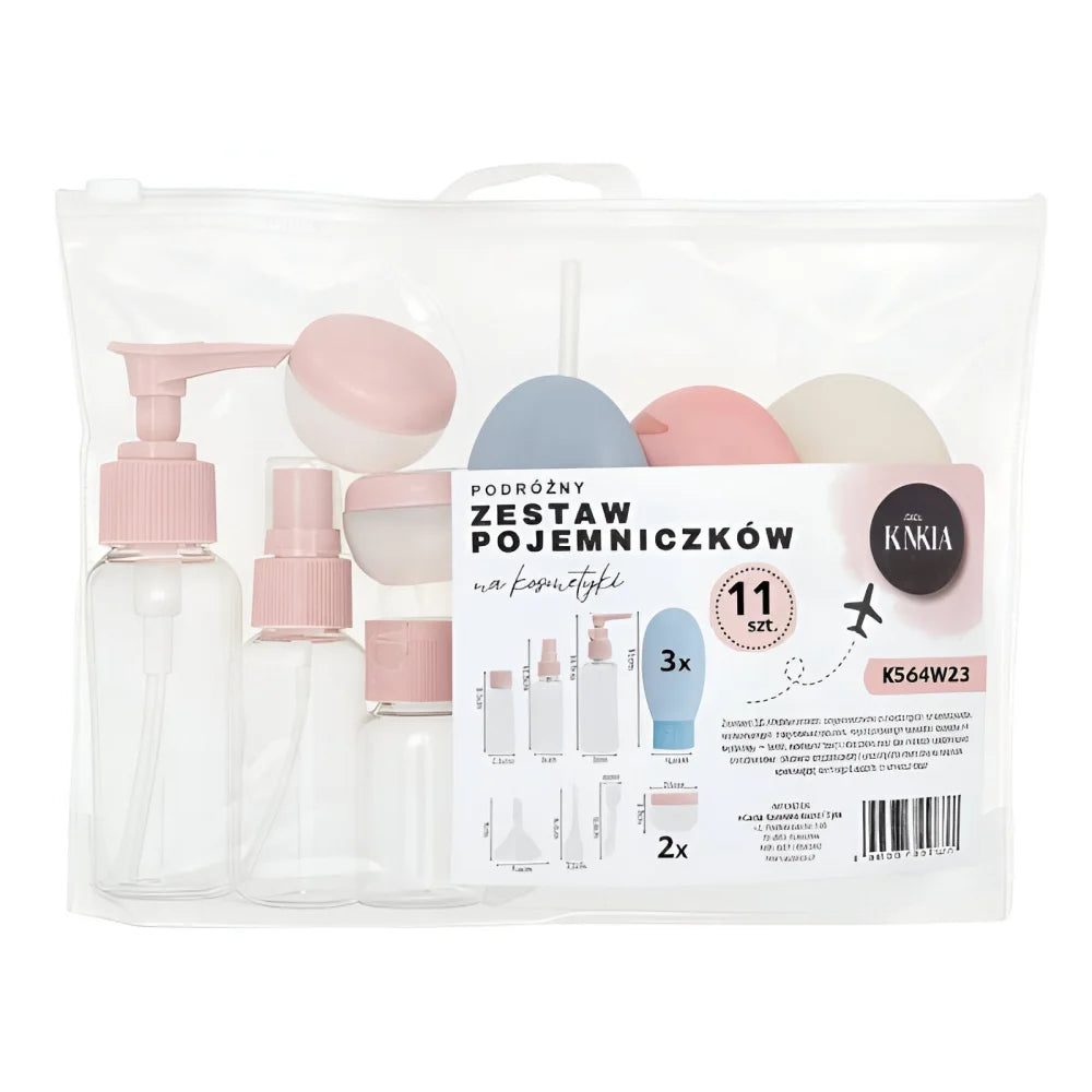 Kulturbeutel Reiseflaschen 10-tlg Set Schampooflasche Dosen Sprühflasche - WS-Trend.de