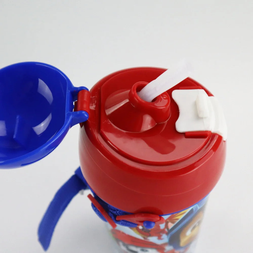 Paw Patrol Kinder Wasserflasche Flasche mit Trinkhalm Gurt 500 ml - WS-Trend.de Chase Rubble