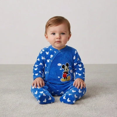 Disney Mickey Maus Baby Velours langarm Strampler Einteiler - WS-Trend.de Kleinkind Velour Body Gr. 62 - 92