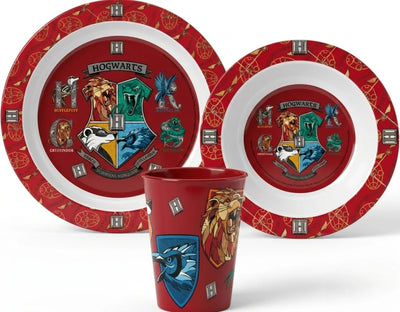 Harry Potter Hogwarts Kinder Geschirr-Set 3 teilig Becher Teller Schüssel - WS-Trend.de
