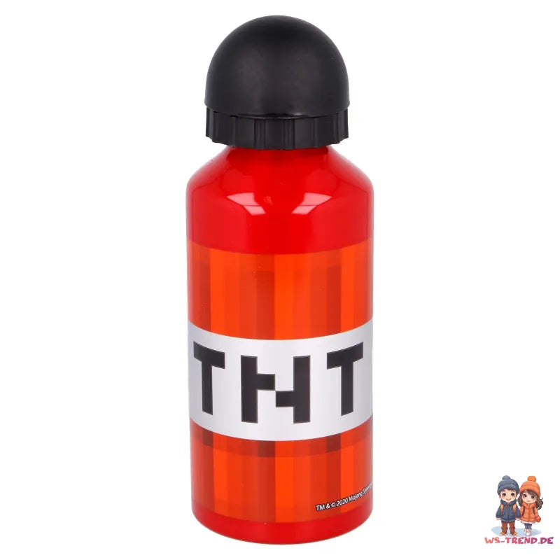 Minecraft Creeper Kinder Aluminium Trinkflasche 400 ml WS Trend.de Rot