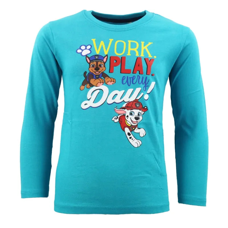 Paw Patrol Chase Marshall Kinder langarm Shirt - WS-Trend.de Jungen Langarmshirt 98-128 Baumwolle