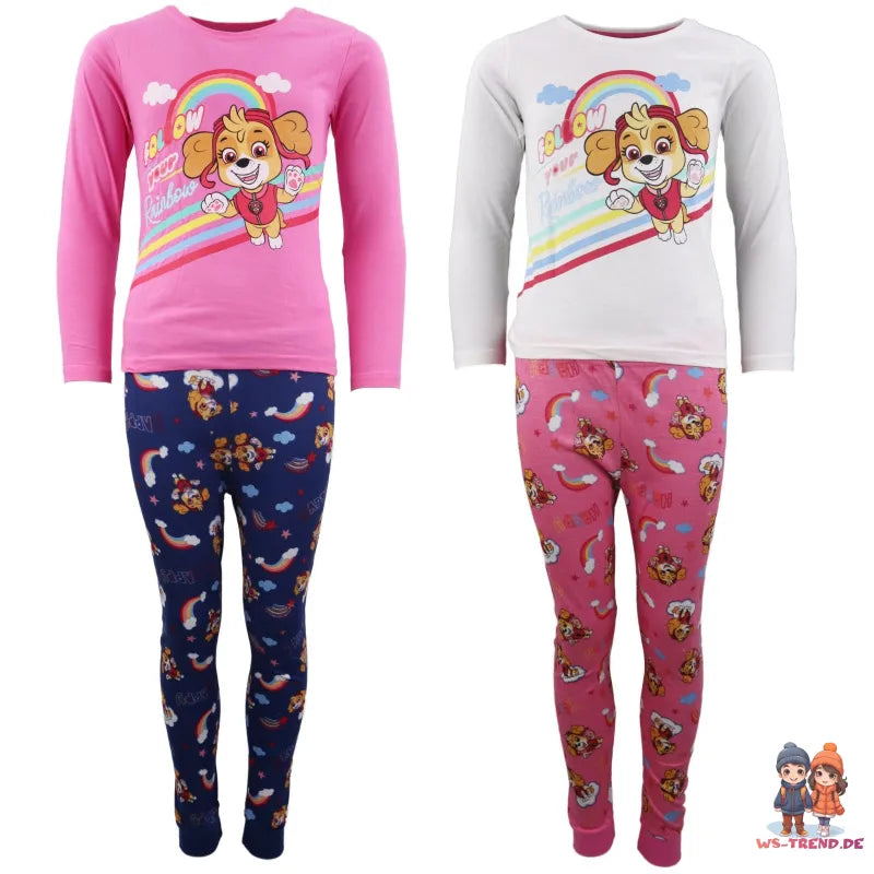 Paw Patrol Skye Kinder langarm Pyjama Schlafanzug - WS-Trend.de 98 -128 Baumwolle