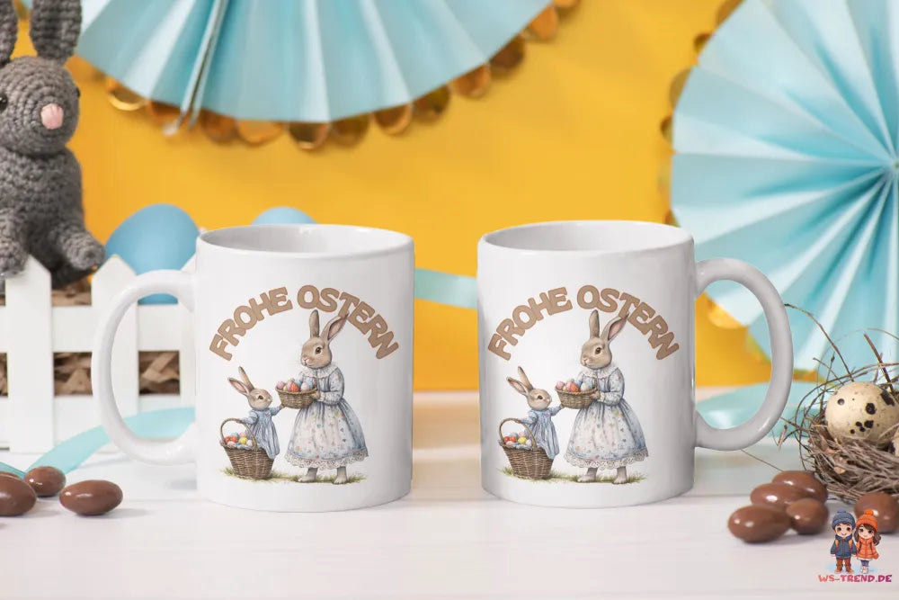 Ostern Hase Ostereier Kaffeetasse Teetasse Tasse Geschenkidee 325 ml - WS-Trend.de