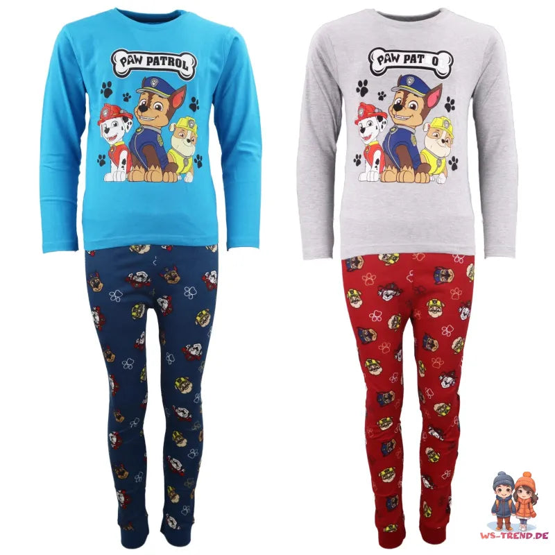 Paw Patrol Jungen Kinder Schlafanzug Pyjama lang - WS-Trend.de Nachtwäsche 98 - 128 Baumwolle