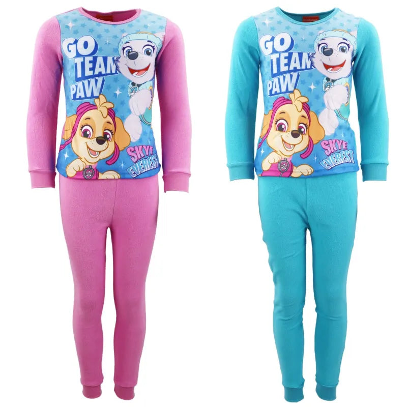 Paw Patrol Mädchen Kinder Fleece Schlafanzug Pyjama lang WS Trend.de Nachtwäsche 92 128