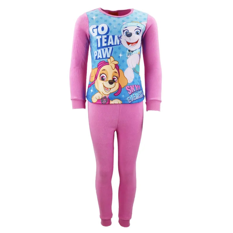Paw Patrol Mädchen Kinder Fleece Schlafanzug Pyjama lang WS Trend.de Nachtwäsche 92 128