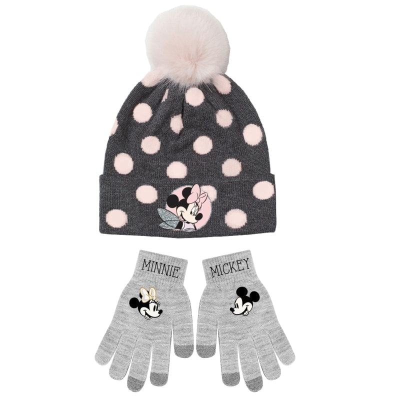 Minnie Maus Kinder Herbst Wintermütze plus Handschuhe - WS-Trend.de Disney Winter Set Mütze 52 54