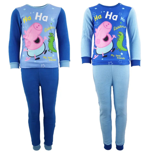 Peppa Wutz George Kinder Fleece Schlafanzug Pyjama lang - WS-Trend.de Dino Polar Hausanzug 92 - 128