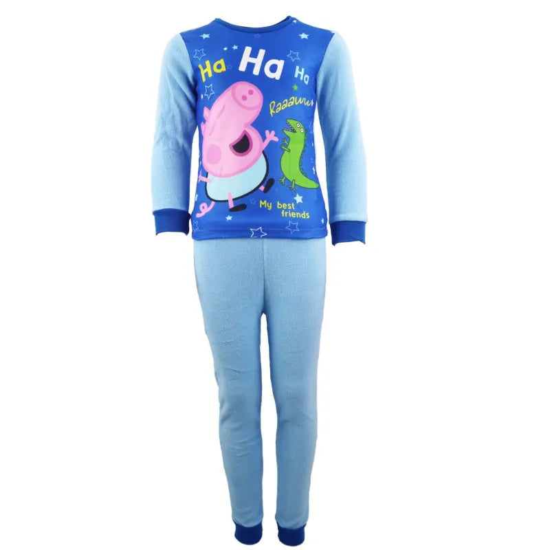 Peppa Wutz George Kinder Fleece Schlafanzug Pyjama lang - WS-Trend.de Dino Polar Hausanzug 92 - 128