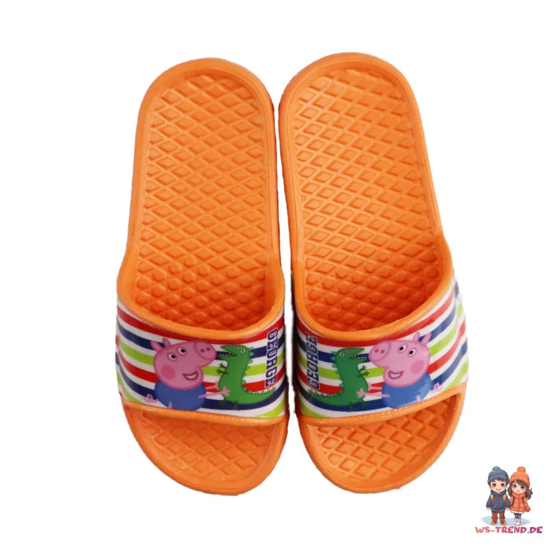 Peppa Wutz George Saurier Kinder Sandalen Latschen - WS-Trend.de Jungen - Badeschuhe 23-30 Orange