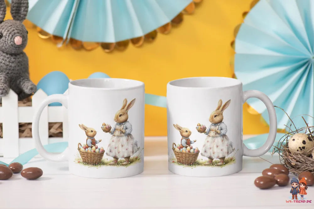 Ostern Hase Ostereier Kaffeetasse Teetasse Tasse Geschenkidee 325 ml - WS-Trend.de