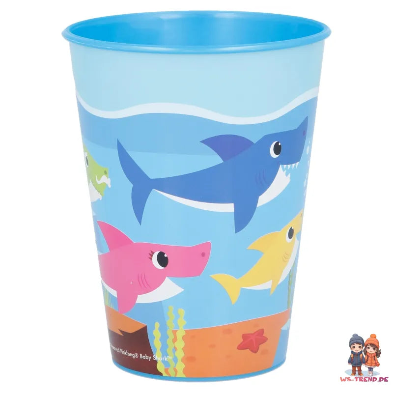 Baby Shark Haie 3 tlg. Set Brotdose mit Kammern Becher und Tasse BPA-frei - WS-Trend.de