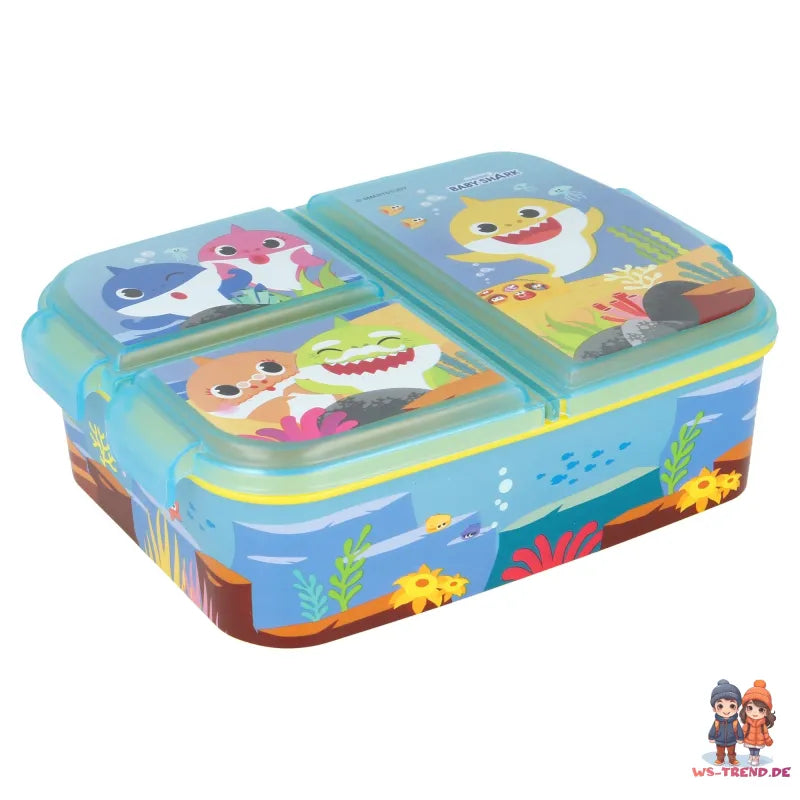 Baby Shark Haie 3 tlg. Set Brotdose mit Kammern Becher und Tasse BPA-frei - WS-Trend.de