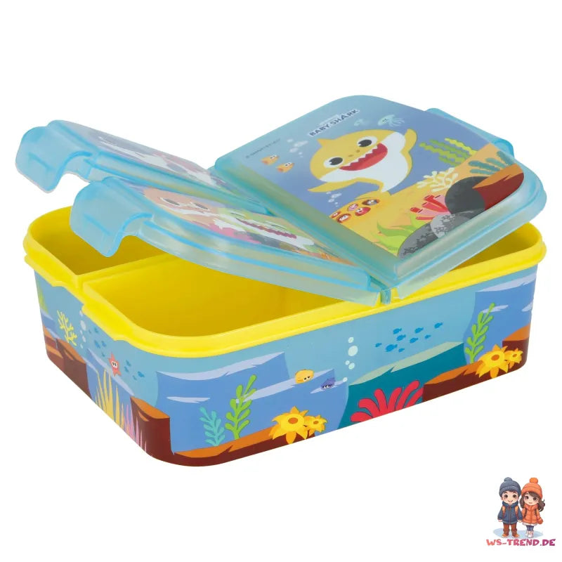 Baby Shark Haie 3 tlg. Set Brotdose mit Kammern Becher und Tasse BPA-frei - WS-Trend.de