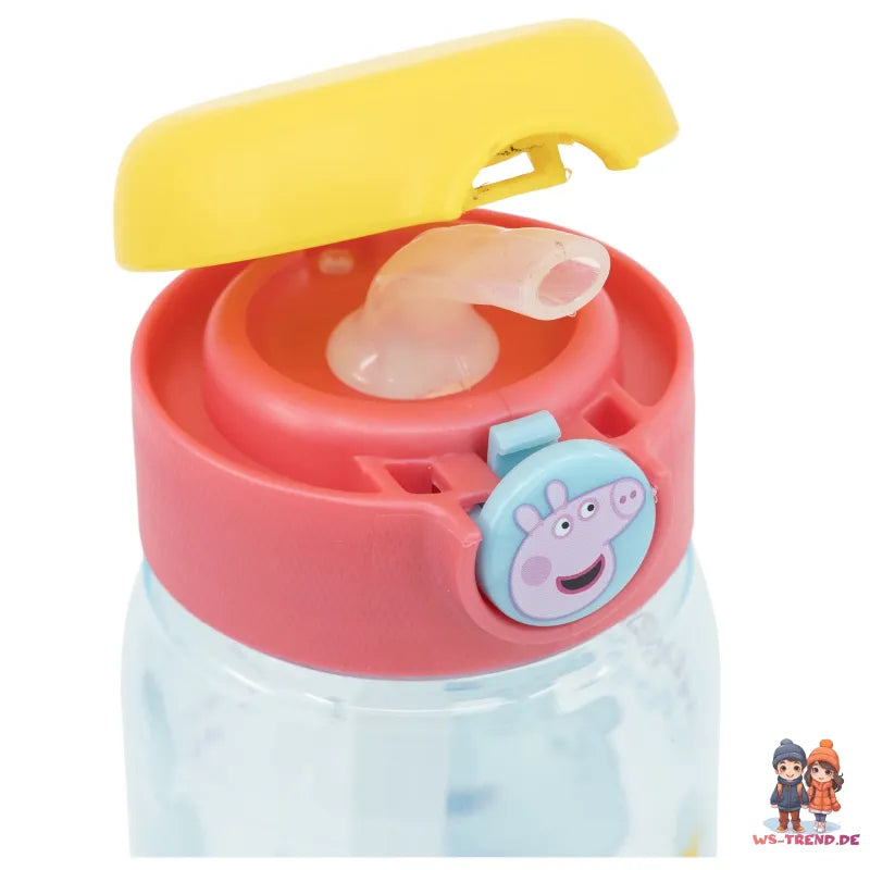Peppa Pig Wutz Sportflasche Wasserflasche Trinkflasche Flasche Halm 510 ml - WS-Trend.de