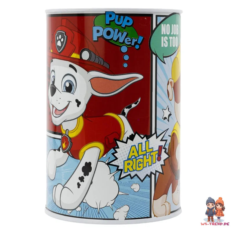Paw Patrol Chase Marshall Rubble Kinder XL Spardose aus Weißblech 1000 ml - WS-Trend.de