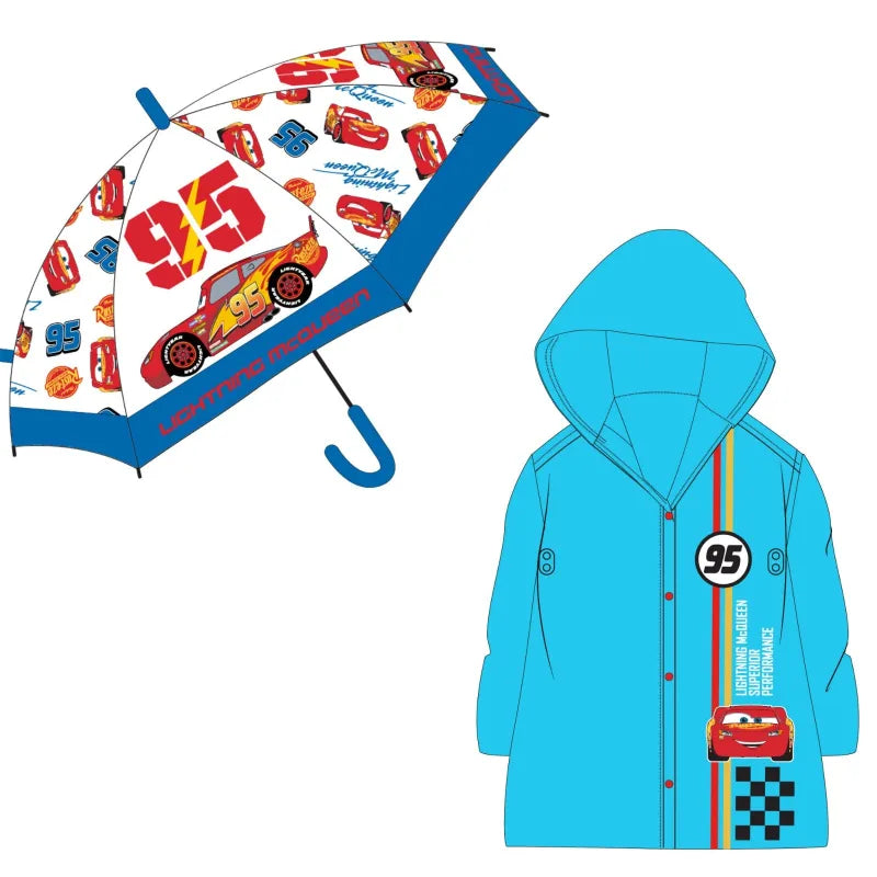 Disney Cars Lightning McQueen Kinder Regenschirm plus Regenponcho - WS-Trend.de Jungen D 75 cm