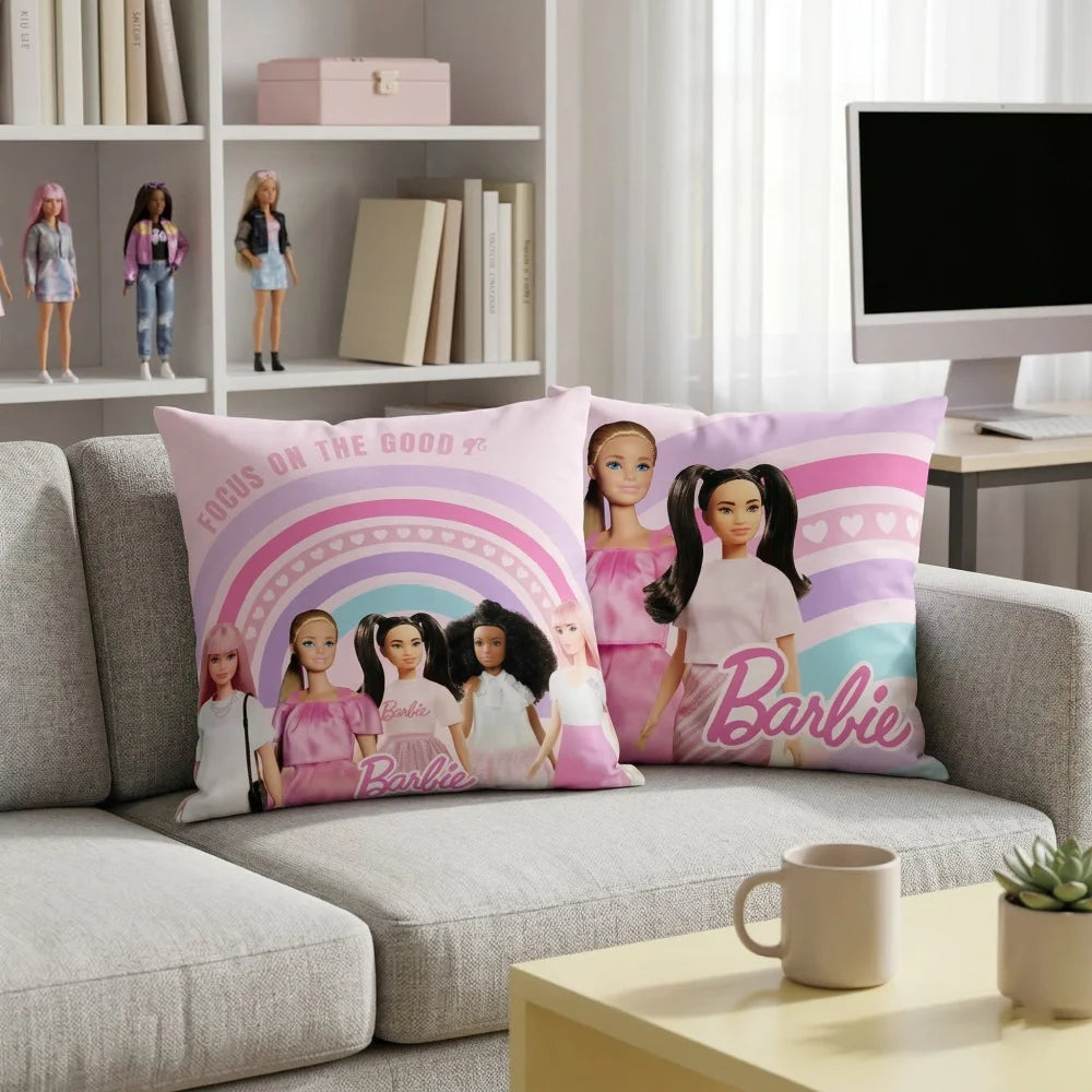 Barbie Mädchen Velours Kissen Dekokissen Cushion 40x40 cm - WS-Trend.de