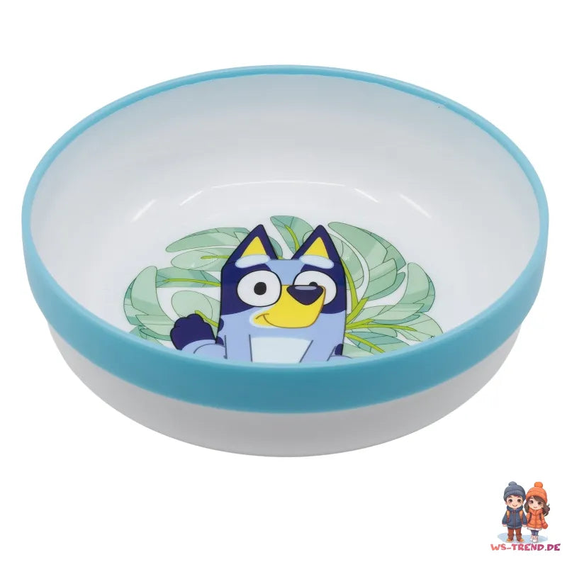 Bluey und Bingo Kinder Geschirr-Set 3 teilig Becher Teller Schüssel antirutsch - WS-Trend.de