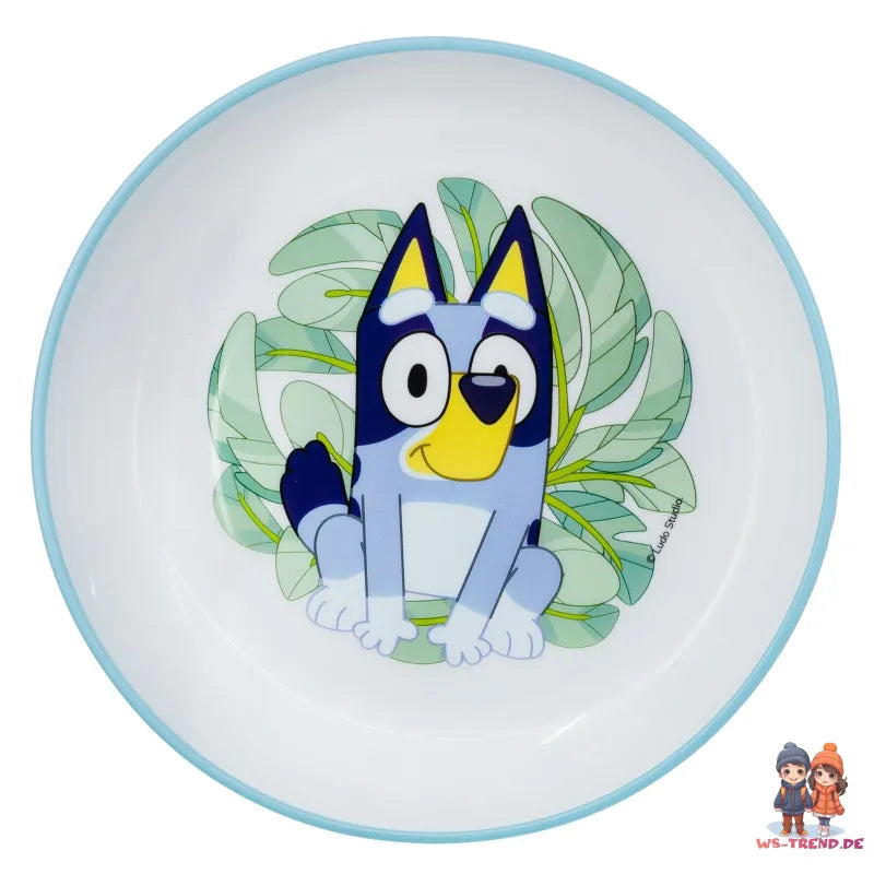 Bluey und Bingo Kinder Geschirr-Set 3 teilig Becher Teller Schüssel antirutsch - WS-Trend.de