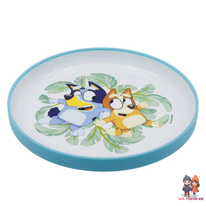 Bluey und Bingo Kinder Geschirr-Set 3 teilig Becher Teller Schüssel antirutsch - WS-Trend.de