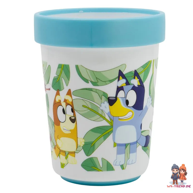 Bluey und Bingo Kinder Geschirr-Set 3 teilig Becher Teller Schüssel antirutsch - WS-Trend.de