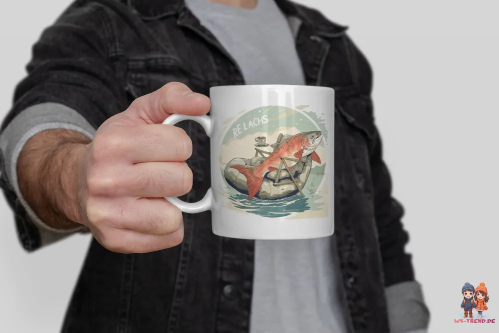 Re-Lachs Angler Fischer Kaffeetasse Teetasse Tasse Geschenkidee 325 ml - WS-Trend.de