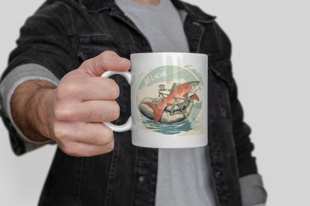 Re-Lachs Angler Fischer Kaffeetasse Teetasse Tasse Geschenkidee 325 ml - WS-Trend.de