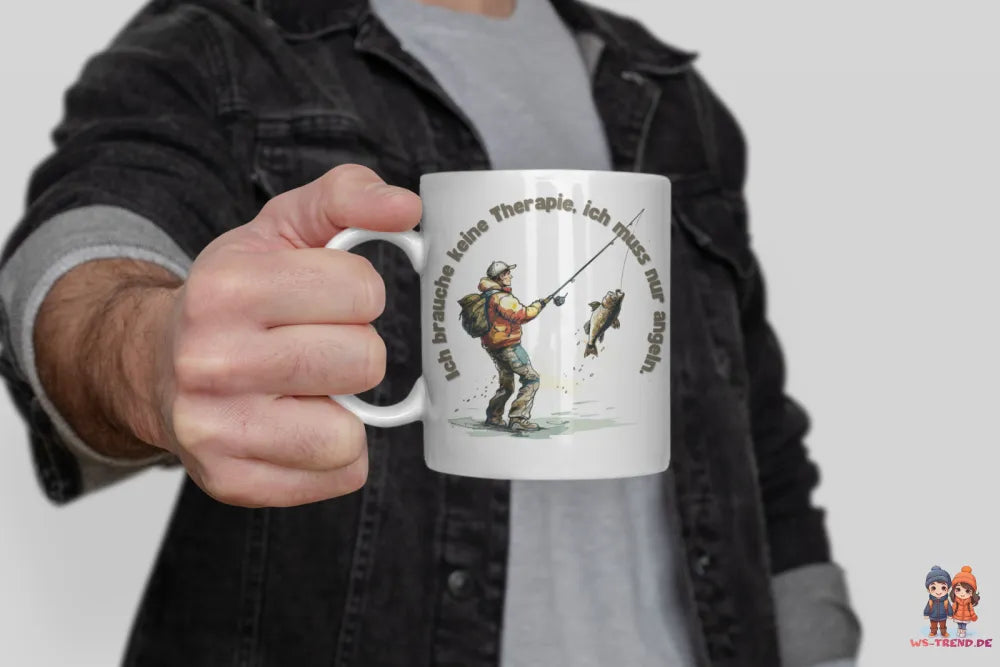 Angler Fischer Therapie Kaffeetasse Teetasse Tasse Geschenkidee 325 ml - WS-Trend.de
