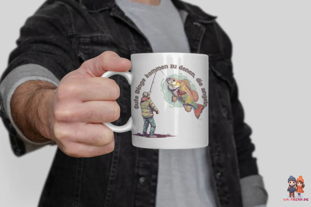 Angler Fischer Gute Dinge Kaffeetasse Teetasse Tasse Geschenkidee 325 ml - WS-Trend.de