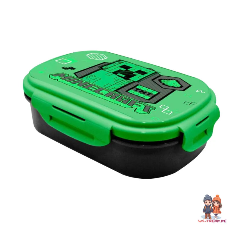 Minecraft Creeper Kinder 3 tlg Lunch Set Brotdose Alu-Trinkflasche 500 ml - WS-Trend.de