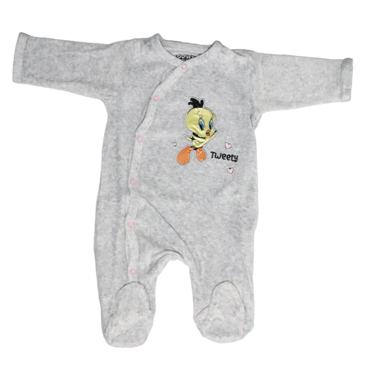 Looney Tunes Tweety Baby Kleinkind Velour Body Strampler Einteiler - WS-Trend.de Gr. 62 - 92