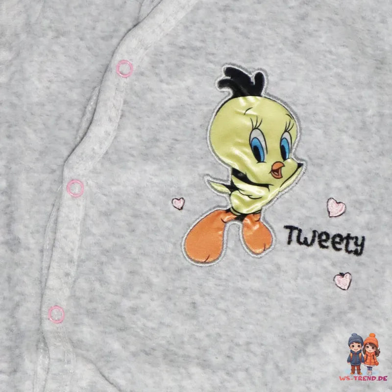 Looney Tunes Tweety Baby Kleinkind Velour Body Strampler Einteiler - WS-Trend.de Gr. 62 - 92