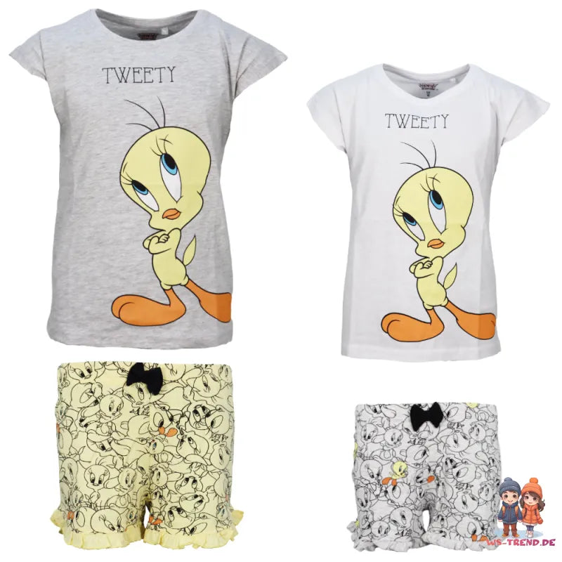 Looney Tunes Tweety Mädchen Schlafanzug Pyjama Shirt Shorts - WS-Trend.de