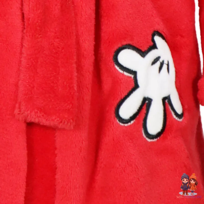 Disney Mickey Maus Kinder Jungen Coral Fleece Bademantel mit Kapuze - WS-Trend.de Gr. 98 - 128