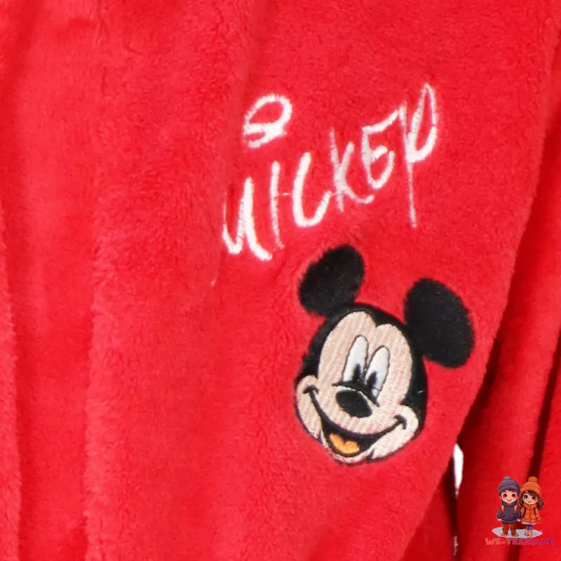 Disney Mickey Maus Kinder Jungen Coral Fleece Bademantel mit Kapuze - WS-Trend.de Gr. 98 - 128