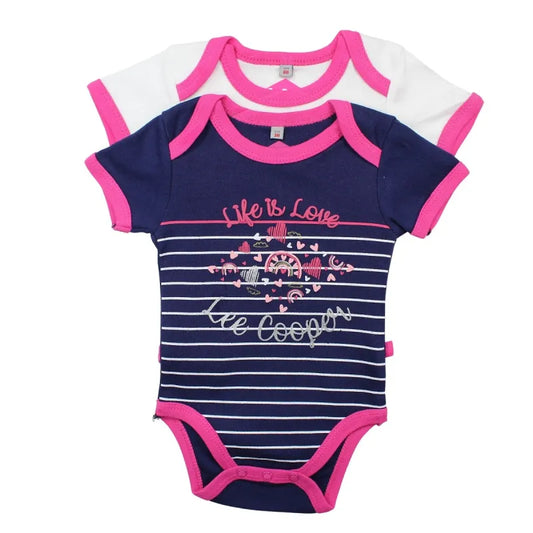 Lee Cooper 2er Set Baby Kleinkind kurzarm Body Einteiler - WS-Trend.de Gr. 56 - 92 Baumwolle