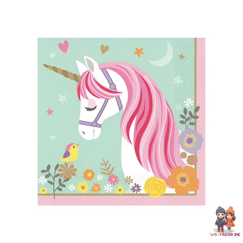 Einhorn Unicorn Kinder Geburtstag Deko Set 32 tlg. Geschirr Partyset - WS-Trend.de