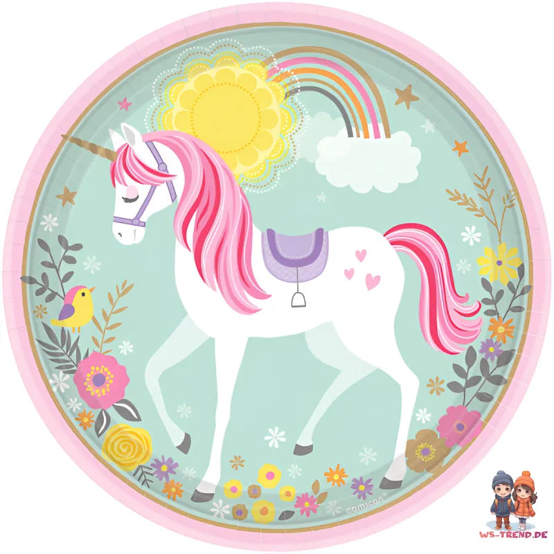 Einhorn Unicorn Kinder Geburtstag Deko Set 32 tlg. Geschirr Partyset - WS-Trend.de