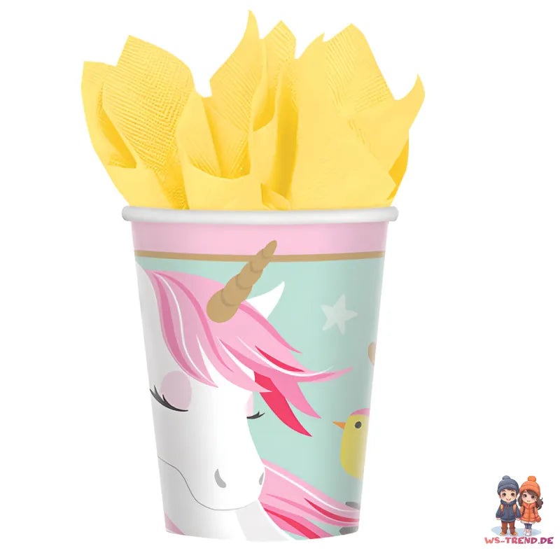 Einhorn Unicorn Kinder Geburtstag Deko Set 32 tlg. Geschirr Partyset - WS-Trend.de