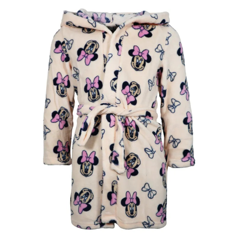 Disney Minnie Maus Kinder Mädchen Fleece Bademantel mit Kapuze - WS-Trend.de Gr. 98 - 128