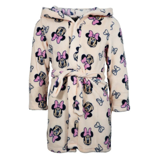 Disney Minnie Maus Kinder Mädchen Fleece Bademantel mit Kapuze - WS-Trend.de Gr. 98 - 128