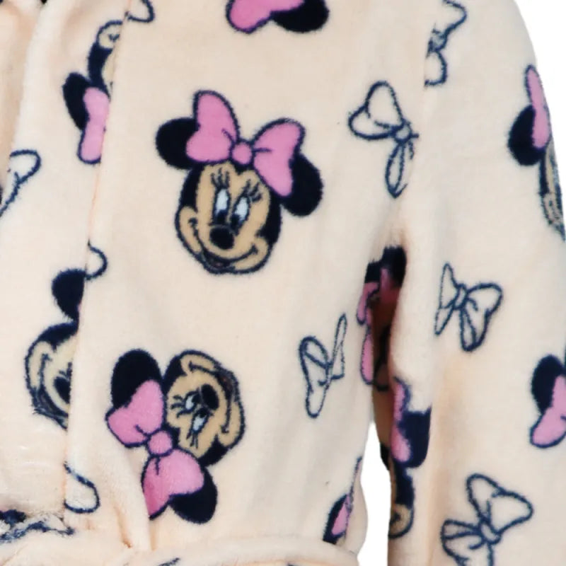 Disney Minnie Maus Kinder Mädchen Fleece Bademantel mit Kapuze - WS-Trend.de Gr. 98 - 128