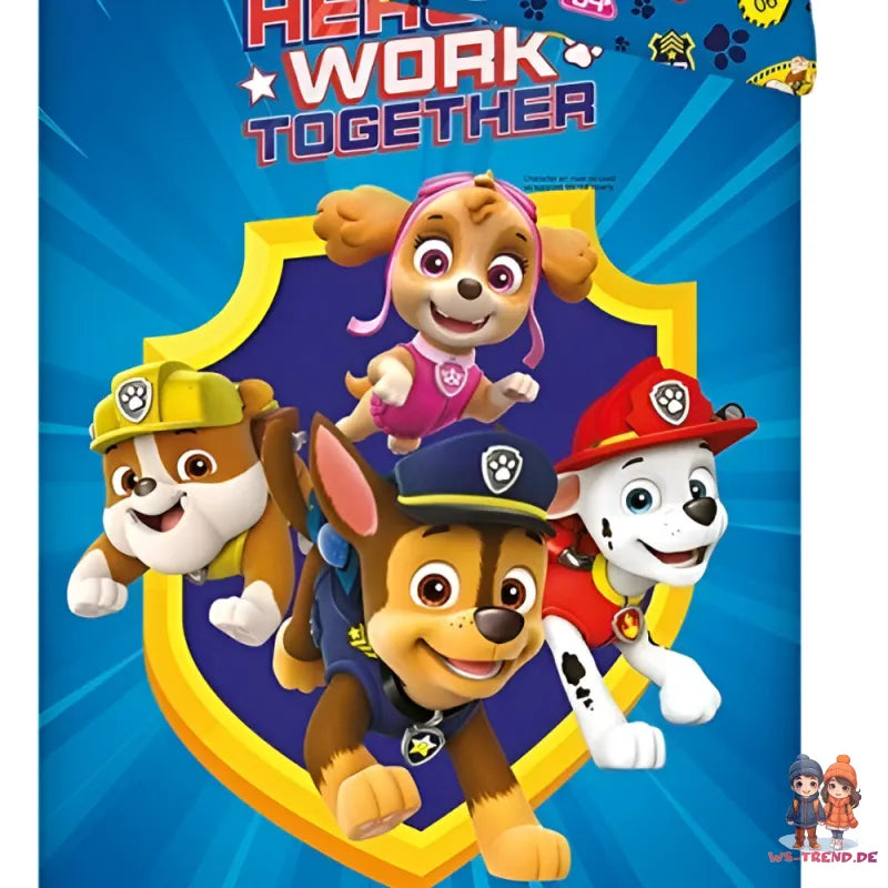 Paw Patrol Chase Skye Kinder Bettwäsche 2tlg. Set 135-140x200 65x65 cm - WS-Trend.de