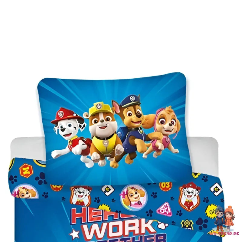 Paw Patrol Chase Skye Kinder Bettwäsche 2tlg. Set 135-140x200 65x65 cm - WS-Trend.de