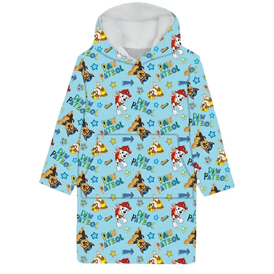 Paw Patrol Chase Kuschelponcho Kuscheldecke mit Ärmeln Kapuze Tasche 3-6 Jahre - WS-Trend.de