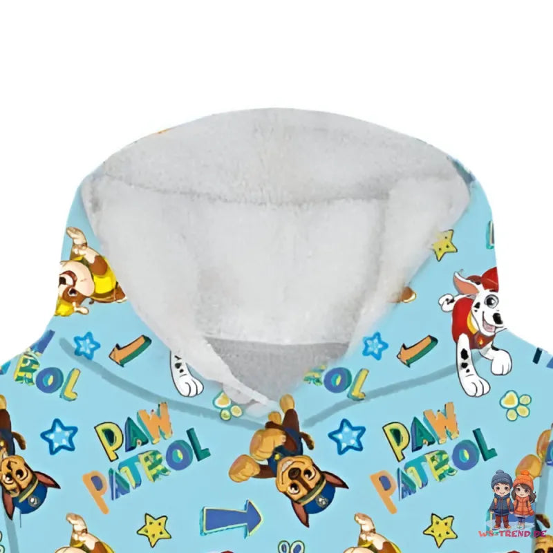 Paw Patrol Chase Kuschelponcho Kuscheldecke mit Ärmeln Kapuze Tasche 3-6 Jahre - WS-Trend.de