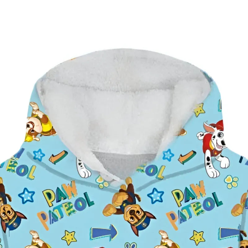 Paw Patrol Chase Kuschelponcho Kuscheldecke mit Ärmeln Kapuze Tasche 3-6 Jahre - WS-Trend.de
